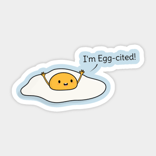 Cute and Funny Egg Pun T-Shirt Sticker